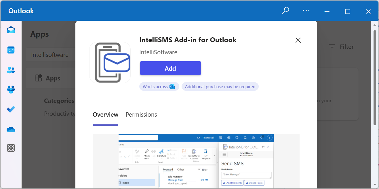 Send SMS from Outlook using Outlook Addin